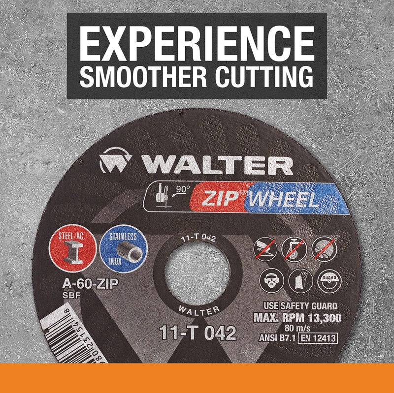 Walter Surface Technologies 11T042 ZIP Cutoff Wheel - (Pack of 25) Durable Cutting Disc for General Purpose. Welding Accessories - Image 5